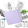 imageMemoking Sticker Printer M02 Mini Printer Portable Bluetooth Mini Printer Sticker Maker with 3 Rolls Paper Print Pods Mini Printer Pocket Printer with Multiple Templates for Phone ampamp Tablet PurplePurple