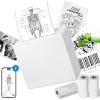 imageMemoking Sticker Printer M02 Mini Printer Portable Bluetooth Mini Printer Sticker Maker with 3 Rolls Paper Print Pods Mini Printer Pocket Printer with Multiple Templates for Phone ampamp Tablet PurpleWhite