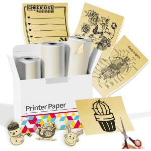 imageHD Clear Thermal Sticker Paper Adhesive Transparent Paper for M02M02SM02Pro M03 M03AS M04 M04AS Sticker Printer Memoking M02 Paper Compatible with Phomemo Printer Paper 50mm x 35mRoll 3RollsGold