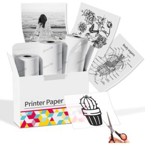 imageHD Clear Thermal Sticker Paper Adhesive Transparent Paper for M02M02SM02Pro M03 M03AS M04 M04AS Sticker Printer Memoking M02 Paper Compatible with Phomemo Printer Paper 50mm x 35mRoll 3RollsTransparent