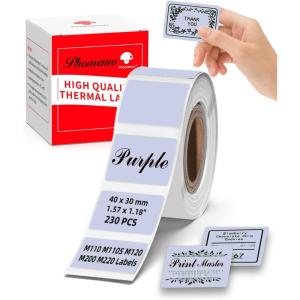 imageM110 Label Lilac Colour Labels 40x30mm for M120 M220 M200 M110S M110 M221 Printer Labels  157x118quot Memoking M200 Label Compatible with Phomemo M110 Label Tape  1 Roll Lavender M110 Labels 230PCS