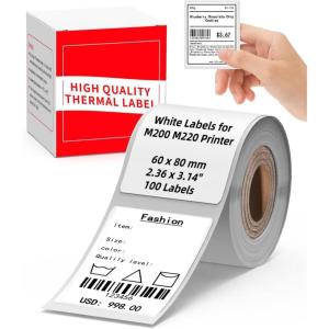 imageM220 Label White M200 Labels 60x80MM  236quot x 314quot 100 PCS M220 M200 M221 Printer Labels  Square Memoking M200 Printer Labels Paper Compatible with Phomemo M220 Label Printer Refill