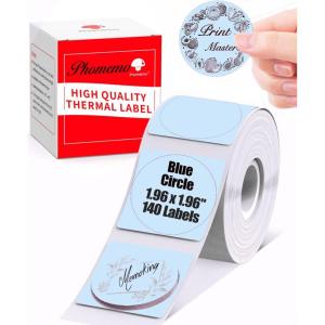 imageWathet M110 Label Circle Labels 50x50MM for M120 M200 M220 M110S M110 M221 Printer Labels  Memoking M200 Label Compatible with Memoqueen Phomemo M110 Label Roll 196quot  1 Roll140PCS M110 Round Label