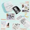 imageMemoking Mini Printer  Sticker Printer T02 Thermal Sticker Maker Machine Mini Portable Pocket Machine Inkless Label Maker for Anatomy Flashcard Journal Note Receipt Kids BlackGreen