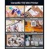 imageMemoking Mini Printer  Sticker Printer T02 Thermal Sticker Maker Machine Mini Portable Pocket Machine Inkless Label Maker for Anatomy Flashcard Journal Note Receipt Kids BlackBlack