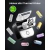imageMemoking Mini Printer  Sticker Printer T02 Thermal Sticker Maker Machine Mini Portable Pocket Machine Inkless Label Maker for Anatomy Flashcard Journal Note Receipt Kids BlackBlack
