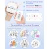 imageMemoking Mini Printer  Sticker Printer T02 Thermal Sticker Maker Machine Mini Portable Pocket Machine Inkless Label Maker for Anatomy Flashcard Journal Note Receipt Kids BlackWhite