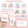 imageMemoking Mini Printer  Sticker Printer T02 Thermal Sticker Maker Machine Mini Portable Pocket Machine Inkless Label Maker for Anatomy Flashcard Journal Note Receipt Kids BlackPink