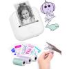 imageMemoking Mini Printer  Sticker Printer T02 Thermal Sticker Maker Machine Mini Portable Pocket Machine Inkless Label Maker for Anatomy Flashcard Journal Note Receipt Kids BlackWhite