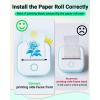 imageMemoking Mini Printer  Sticker Printer T02 Thermal Sticker Maker Machine Mini Portable Pocket Machine Inkless Label Maker for Anatomy Flashcard Journal Note Receipt Kids BlackGreen