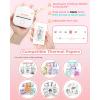 imageMemoking Mini Printer  Sticker Printer T02 Thermal Sticker Maker Machine Mini Portable Pocket Machine Inkless Label Maker for Anatomy Flashcard Journal Note Receipt Kids BlackPink