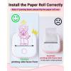 imageMemoking Mini Printer  Sticker Printer T02 Thermal Sticker Maker Machine Mini Portable Pocket Machine Inkless Label Maker for Anatomy Flashcard Journal Note Receipt Kids BlackPink