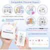 imageMemoking Mini Printer  Sticker Printer T02 Thermal Sticker Maker Machine Mini Portable Pocket Machine Inkless Label Maker for Anatomy Flashcard Journal Note Receipt Kids BlackWhite
