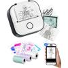 imageMemoking Mini Printer  Sticker Printer T02 Thermal Sticker Maker Machine Mini Portable Pocket Machine Inkless Label Maker for Anatomy Flashcard Journal Note Receipt Kids BlackBlack