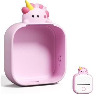 imageMemoking T02 Protective Case  Unicorn Shape Soft Silicone Cute Design Printer Cover Compatible with T02 Mini Sticker Thermal Portable Pocket Printer Pink
