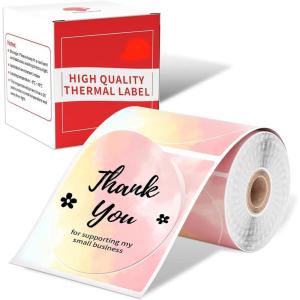 imageM110 Thermal Labels  for M100M110M220M160M221M150 M250M260 Printer Compatible with Phomemo Labels 196quot50mm Colorful Circle Sticker Paper for DIY Design QR Code Thanks Card AddressGradient Rainbow Pink