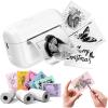 imageMemoking Mini Printer  Portable Sticker Printer Q02E Pocket Thermal Inkless Sticker Maker Bluetooth Print Pod Small Receipt Printer for Study Note Anatomical Diagrams Scrapbook Journal Gift DIYWhite