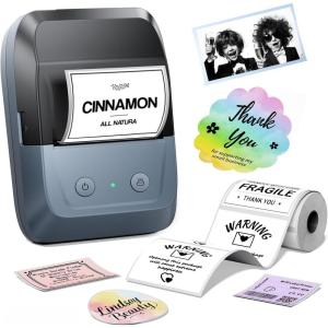 image:imageMemoking Label Maker Machine with Tape A42Address Barcode Label Printer with 2000 Icons amp 300 FontsBluetooth Thermal Printer Memory Modules for Small BusinessHomeSchoolLogoMailingBakeryRetailBlue