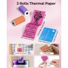 image:imageMemoking T02 Sticker Paper Holographic Silver Compatible with T02M02Q02ET02 ProD20D21 Print Pods Mini Printer Thermal Sticky Labels 50mmx35m for Journal Photo Texts Study Notes Sticker 3 RollsPurplePinkOrange