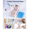 image:imageMemoking T02 Sticker Paper Holographic Silver Compatible with T02M02Q02ET02 ProD20D21 Print Pods Mini Printer Thermal Sticky Labels 50mmx35m for Journal Photo Texts Study Notes Sticker 3 RollsPinkGreenPurple