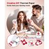 image:imageMemoking T02 Sticker Paper Holographic Silver Compatible with T02M02Q02ET02 ProD20D21 Print Pods Mini Printer Thermal Sticky Labels 50mmx35m for Journal Photo Texts Study Notes Sticker 3 RollsTransparent Red