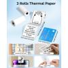 image:imageMemoking T02 Sticker Paper Holographic Silver Compatible with T02M02Q02ET02 ProD20D21 Print Pods Mini Printer Thermal Sticky Labels 50mmx35m for Journal Photo Texts Study Notes Sticker 3 RollsWhite
