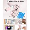 image:imageMemoking T02 Sticker Paper Holographic Silver Compatible with T02M02Q02ET02 ProD20D21 Print Pods Mini Printer Thermal Sticky Labels 50mmx35m for Journal Photo Texts Study Notes Sticker 3 RollsPink