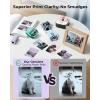 image:imageMemoking T02 Sticker Paper Holographic Silver Compatible with T02M02Q02ET02 ProD20D21 Print Pods Mini Printer Thermal Sticky Labels 50mmx35m for Journal Photo Texts Study Notes Sticker 3 RollsPinkGreenPurple