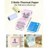 image:imageMemoking T02 Sticker Paper Holographic Silver Compatible with T02M02Q02ET02 ProD20D21 Print Pods Mini Printer Thermal Sticky Labels 50mmx35m for Journal Photo Texts Study Notes Sticker 3 RollsYellowPinkBlue