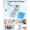 image:imageMemoking T02 Sticker Paper Holographic Silver Compatible with T02M02Q02ET02 ProD20D21 Print Pods Mini Printer Thermal Sticky Labels 50mmx35m for Journal Photo Texts Study Notes Sticker 3 RollsGreen