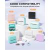 image:imageMemoking T02 Sticker Paper Holographic Silver Compatible with T02M02Q02ET02 ProD20D21 Print Pods Mini Printer Thermal Sticky Labels 50mmx35m for Journal Photo Texts Study Notes Sticker 3 RollsPinkGreenPurple