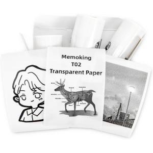 image:imageMemoking T02 Sticker Paper Holographic Silver Compatible with T02M02Q02ET02 ProD20D21 Print Pods Mini Printer Thermal Sticky Labels 50mmx35m for Journal Photo Texts Study Notes Sticker 3 RollsTransparent