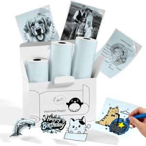 image:imageMemoking T02 Sticker Paper Holographic Silver Compatible with T02M02Q02ET02 ProD20D21 Print Pods Mini Printer Thermal Sticky Labels 50mmx35m for Journal Photo Texts Study Notes Sticker 3 RollsGreen