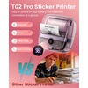 image:imageMemoking 300DPI Mini Sticker Printer  T02 Pro Print Pod Mini Printer for Smartphon Bluetooth Inkless Sticker Maker Portable Mini Thermal Printer Photo Printer HD Print for Home School Home Gift