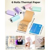 image:imageMemoking Sticker Paper Compatible for T02M02Q02ET02 Pro Print Pods Mini Printer WhiteBased 4 Colors Thermal Paper for Kids Camera Instant Print 53mmx35m for Photo Texts Study Notes DIY 10 Roll6 Multi Colors
