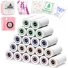 image:imageMemoking Sticker Paper Compatible for T02M02Q02ET02 Pro Print Pods Mini Printer WhiteBased 4 Colors Thermal Paper for Kids Camera Instant Print 53mmx35m for Photo Texts Study Notes DIY 10 RollOrange  Blue  Green  Light red