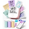 image:imageMemoking Sticker Printer Box T02 Mini Printer  AI Sticker Maker for Kids Print Pod Inkless Bluetooth ThermalPrinter Gift for Teen Girls amp Boys for Study Note Journal Photos DIY Gift 6 RollsPink