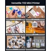 image:imageMemoking Sticker Printer Box T02 Mini Printer  AI Sticker Maker for Kids Print Pod Inkless Bluetooth ThermalPrinter Gift for Teen Girls amp Boys for Study Note Journal Photos DIY Gift 6 RollsBlack