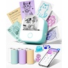 image:imageMemoking Sticker Printer Box T02 Mini Printer  AI Sticker Maker for Kids Print Pod Inkless Bluetooth ThermalPrinter Gift for Teen Girls amp Boys for Study Note Journal Photos DIY Gift 6 RollsGreen