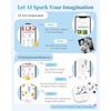 image:imageMemoking Sticker Printer Box T02 Mini Printer  AI Sticker Maker for Kids Print Pod Inkless Bluetooth ThermalPrinter Gift for Teen Girls amp Boys for Study Note Journal Photos DIY Gift 6 RollsWhite