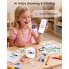 image:imageMemoking Sticker Printer Box T02 Mini Printer  AI Sticker Maker for Kids Print Pod Inkless Bluetooth ThermalPrinter Gift for Teen Girls amp Boys for Study Note Journal Photos DIY Gift 6 RollsPink