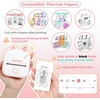 image:imageMemoking Sticker Printer Box T02 Mini Printer  AI Sticker Maker for Kids Print Pod Inkless Bluetooth ThermalPrinter Gift for Teen Girls amp Boys for Study Note Journal Photos DIY Gift 6 RollsPink