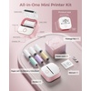 image:imageMemoking Sticker Printer Box T02 Mini Printer  AI Sticker Maker for Kids Print Pod Inkless Bluetooth ThermalPrinter Gift for Teen Girls amp Boys for Study Note Journal Photos DIY Gift 6 RollsPink