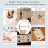 image:imageMemoking Sticker Printer Box T02 Mini Printer  AI Sticker Maker for Kids Print Pod Inkless Bluetooth ThermalPrinter Gift for Teen Girls amp Boys for Study Note Journal Photos DIY Gift 6 RollsWhite