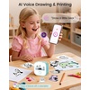 image:imageMemoking Sticker Printer Box T02 Mini Printer  AI Sticker Maker for Kids Print Pod Inkless Bluetooth ThermalPrinter Gift for Teen Girls amp Boys for Study Note Journal Photos DIY Gift 6 RollsGreen