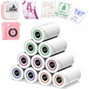 image:imageMemoking Sticker Paper Compatible for T02M02Q02ET02 Pro Print Pods Mini Printer WhiteBased 4 Colors Thermal Paper for Kids Camera Instant Print 53mmx35m for Photo Texts Study Notes DIY 10 RollOrange  Blue  Green  Light red