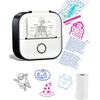 image:imageMemoking Sticker Printer Box T02 Mini Printer  AI Sticker Maker for Kids Print Pod Inkless Bluetooth ThermalPrinter Gift for Teen Girls amp Boys for Study Note Journal Photos DIY Gift 6 RollsBlack