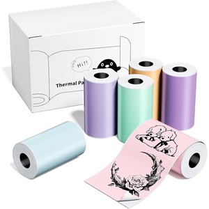 image:imageMemoking Sticker Paper Compatible for T02M02Q02ET02 Pro Print Pods Mini Printer WhiteBased 4 Colors Thermal Paper for Kids Camera Instant Print 53mmx35m for Photo Texts Study Notes DIY 10 Roll6 Multi Colors