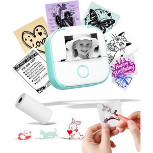 image:imageMemoking Sticker Printer Box T02 Mini Printer  AI Sticker Maker for Kids Print Pod Inkless Bluetooth ThermalPrinter Gift for Teen Girls amp Boys for Study Note Journal Photos DIY Gift 6 RollsGreen