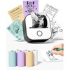 image:imageMemoking Print Pod Mini Printer  T02 Sticker Printer Portable Thermal Inkless Sticker Maker Bluetooth Photo Printer Instant Print Smart AI APP for Study Note Journal Photos DIY Gift 6 Rolls